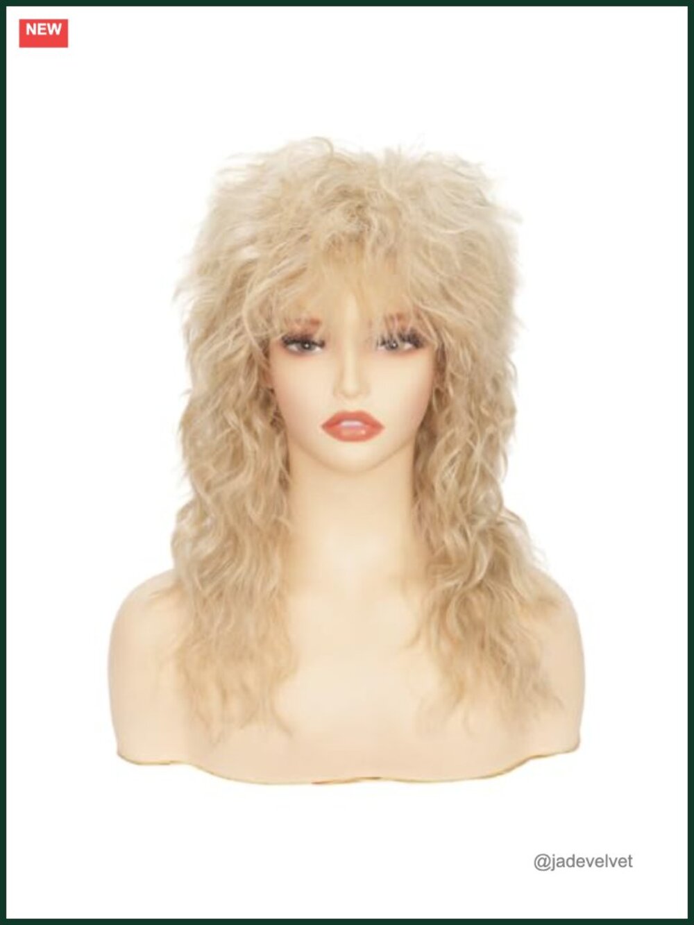 Long Blonde 80s Rocker Mullet Wig Heat Resistant Synthetic Halloween Cosplay